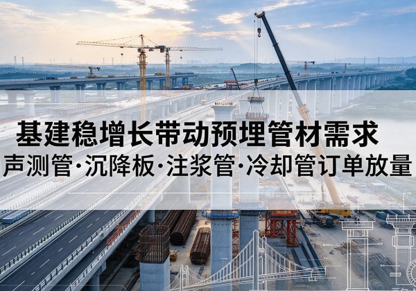 华池基建稳增长带动预埋监测管材需求，声测管、沉降板、注浆管订单持续放量